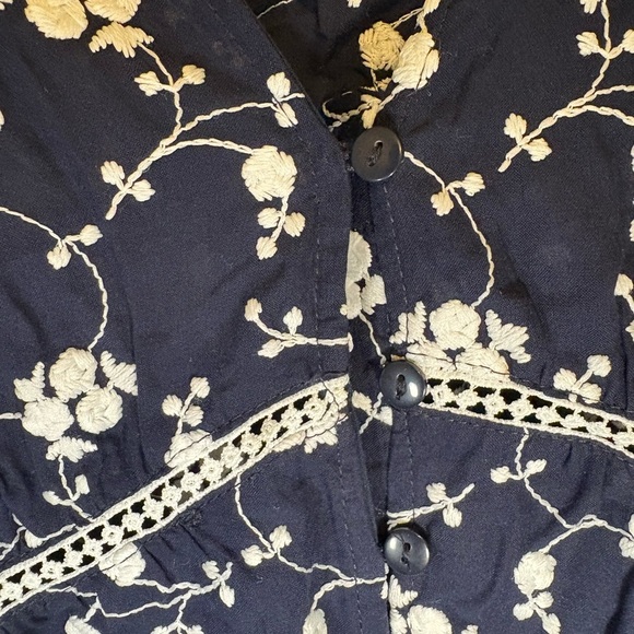 Zara Navy and White Floral Maxi Dress - Picture 4 of 5
